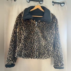 Ladies faux fur reversible jacket size Large